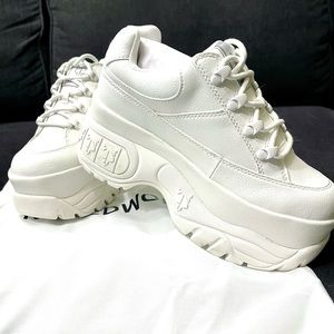 NEW IN BOX - Naked Wolfe Sporty White Vegan Platform Sneakers